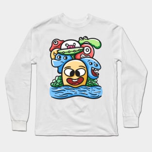 Monster Character Doodle Art Long Sleeve T-Shirt